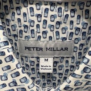 Peter Millar Blue and White Patterned Casual Shirt